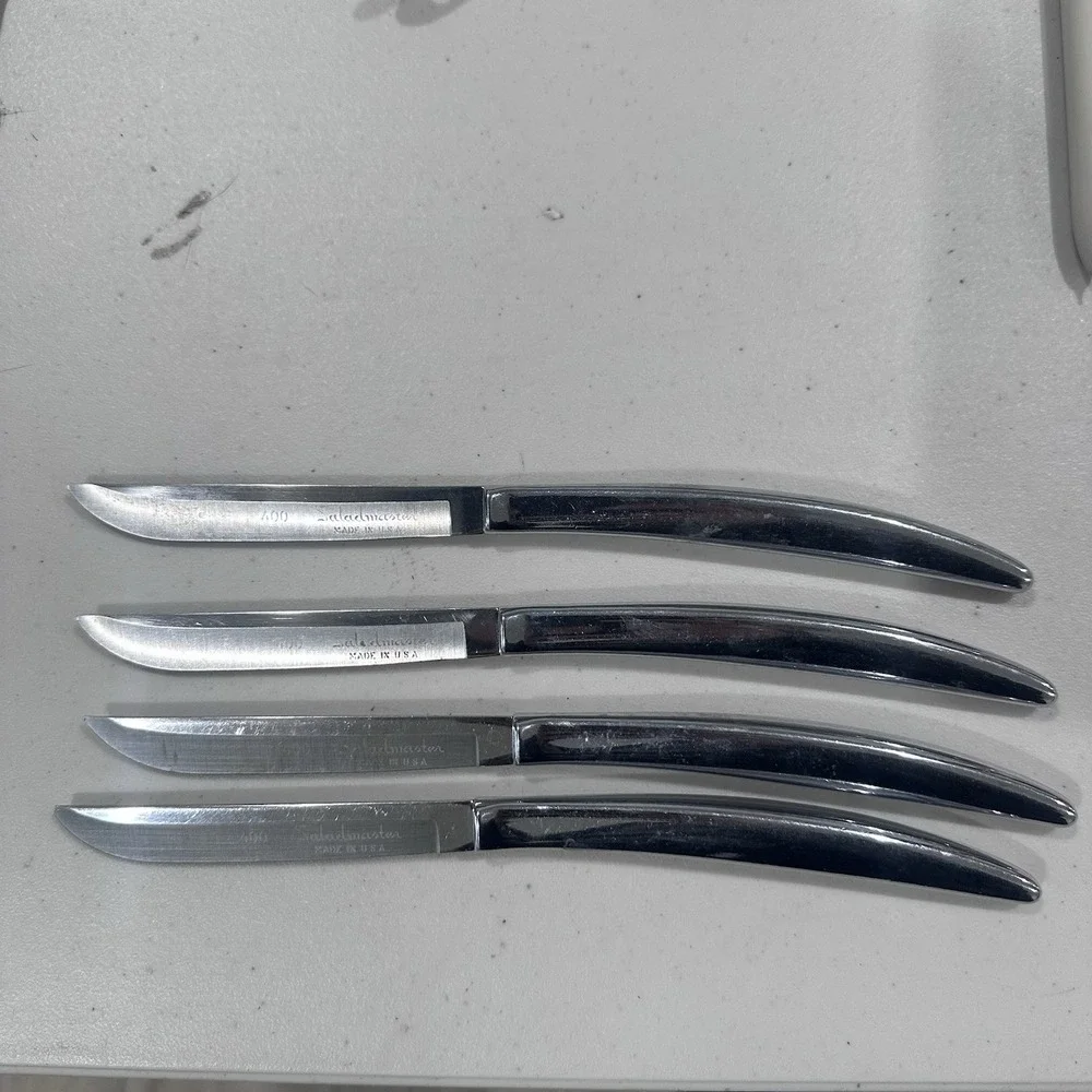 Vintage MCM Style Saladmaster Steak‎ Knives Stainless Steel Set of 4